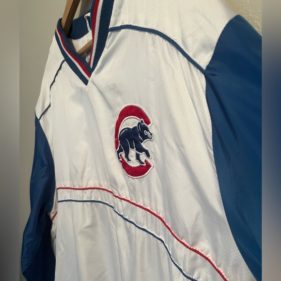 Vintage Chicago Cubs G-III Men's White Windbreaker Pullover Side Zip Jacket XL - Picture 5 of 15